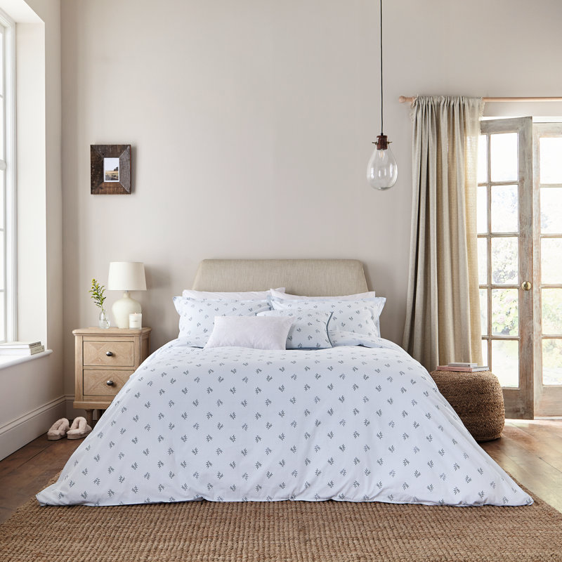 Thalia Cotton Floral Duvet Cover Set with Pillowcases, Super King Duvet Cover + 2 Pillowcases