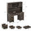 Bureau de style ferme avec station de recharge et armoire de rangement ajustable-269134409