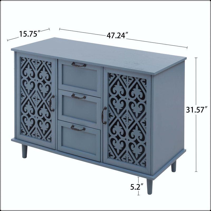 Armoire 2 portes et 3 tiroirs American Style, Blue