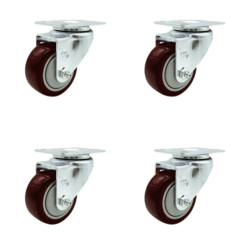 Polyurethane Swivel Caster, Maroon