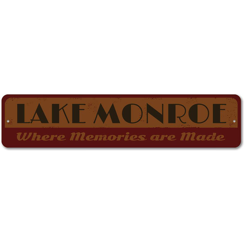 Plaque en métal Lake Memories, H 6 po x l 24 po x P 0,06 po