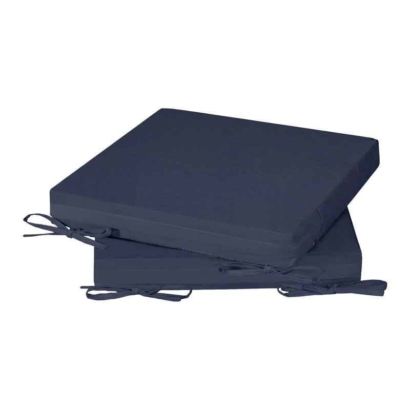 Outdoor Waterproof Chair Seat Cushions for Patio Furniture, 2", Navy Blue, 18" W x 18" D