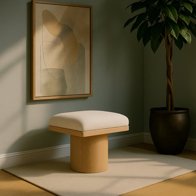 Chernjo Solid Wood Vanity Stool by Wade Logan