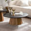 Table basse ronde en bois à piédestal robuste pour salon facile à assembler-131261667