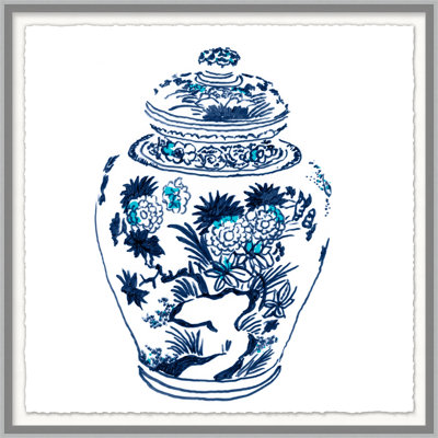 Blue And White Vase 4 Print by Lillian August