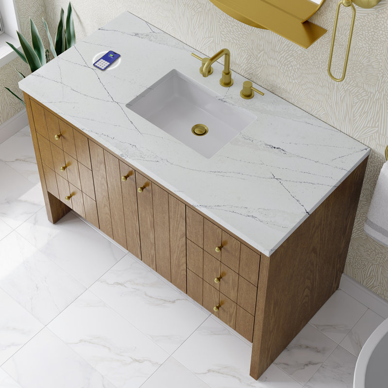 Hudson 48" W Single Vanity, Ethereal Noctis Silestone