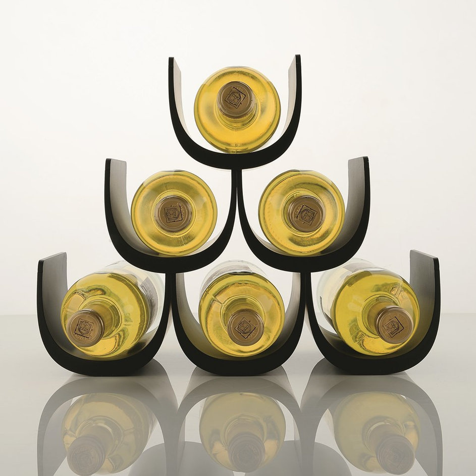 Noè 6 Bottle Tabletop Wine Bottle Rack, Black
