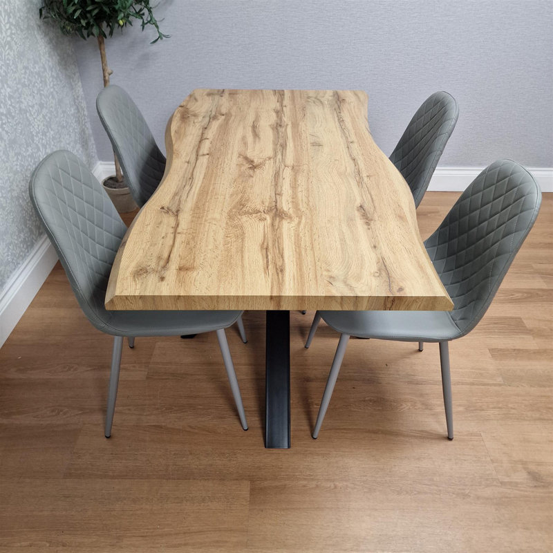 4 -Person Dining Set, 75cm H x 140cm W x 80cm D, Grey