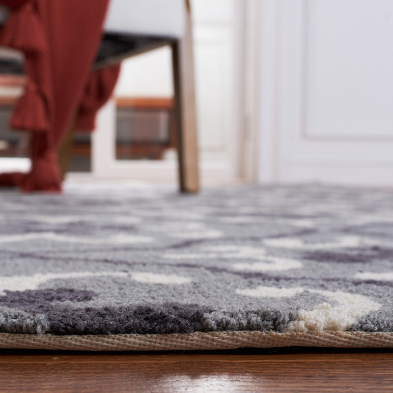 Hand Hooked Performance Geometric Rug, Rectangle 5' x 8'