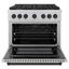 ZLINE 36 in. 6 Burner Gas Range with Convection Gas Oven in Stainless Steel and Matte Black Accents