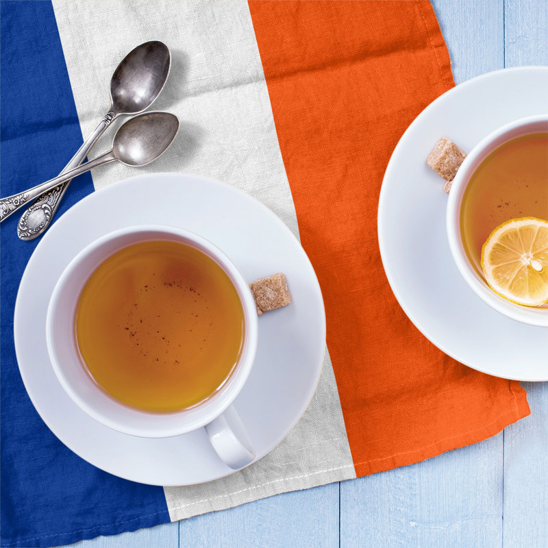 Anaheim Stripe Tea Towel Kitchen Towel, Poly Twill, Royal Blue/White/Orange