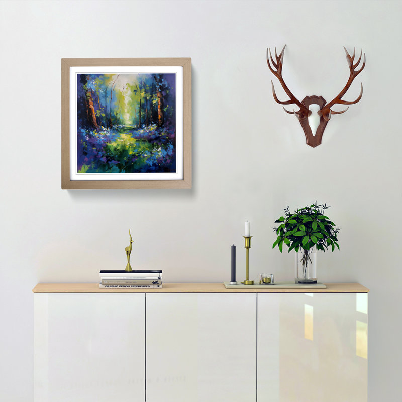 Bluebell Expressionism No.5 - Framed Print, Oak