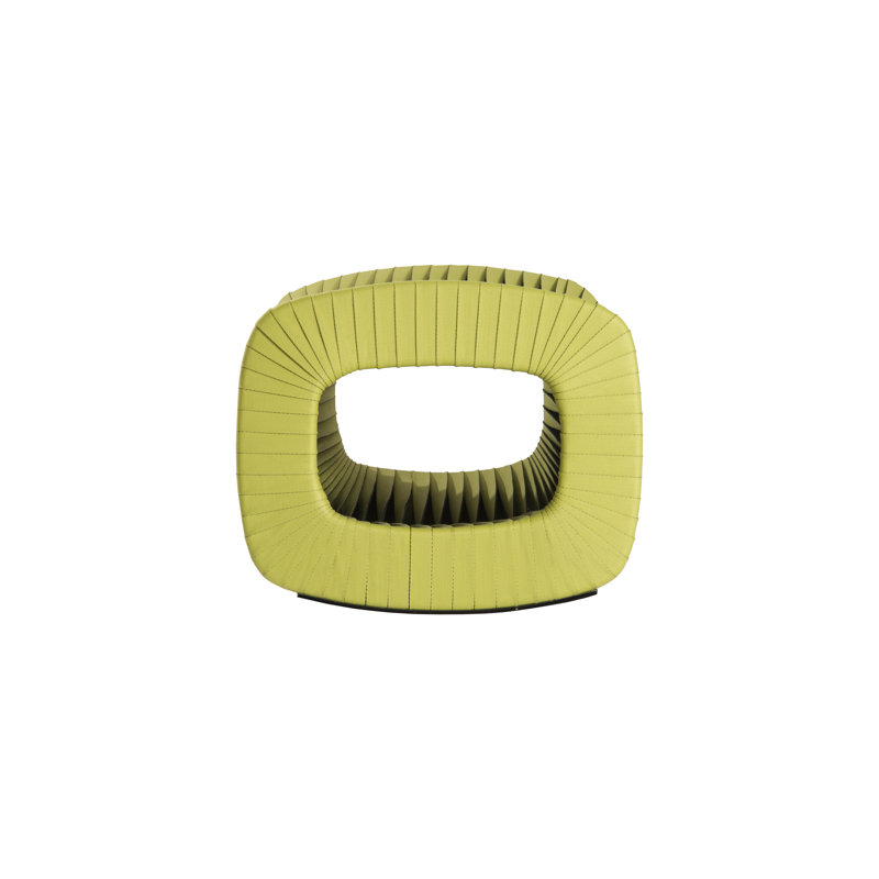 Seat Belt 24" Wide Ottoman, Green Cotton
