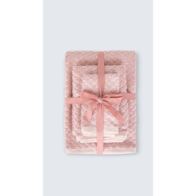 Ensemble de serviettes 100% coton Ebelia, Rose