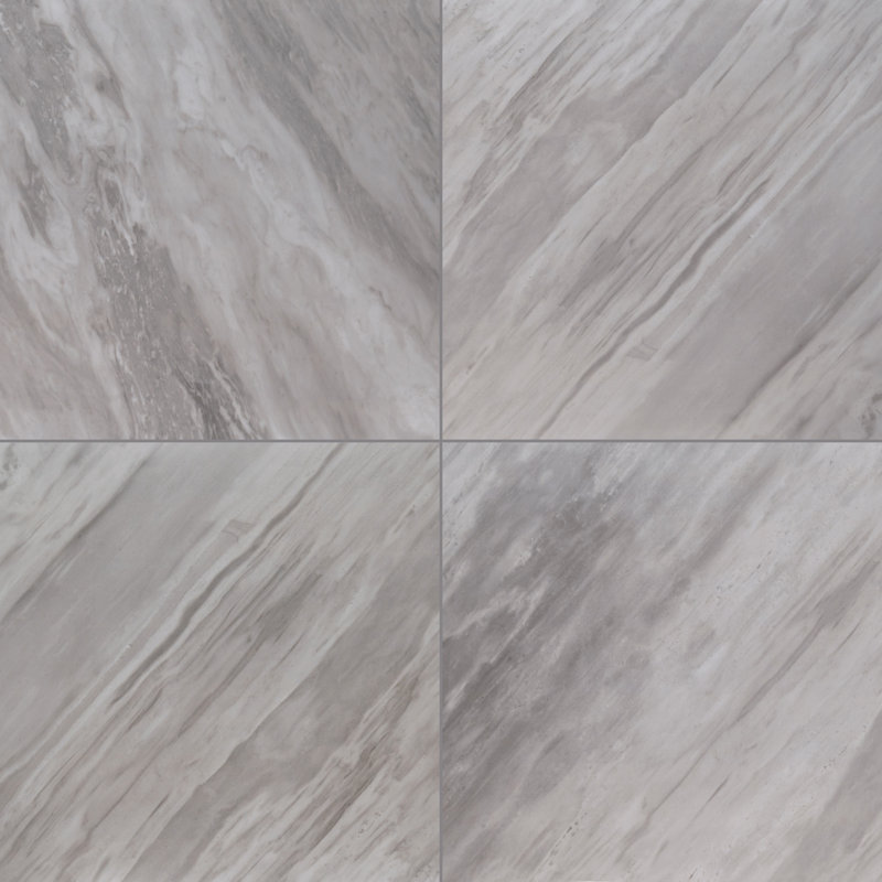 Ardena 24 in. x 24 in. Polished Porcelain Stone Look Floor and Wall Tile, Mist Nero