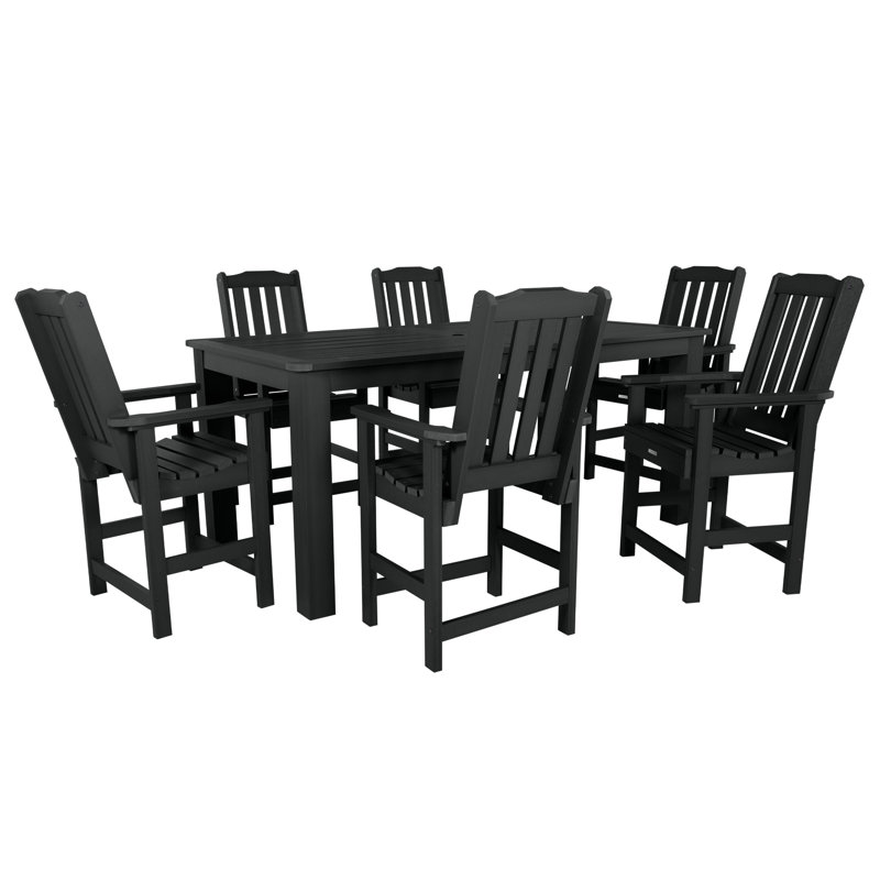 Ensemble repas pour 6 personnes Kile, Noir, L 84 po x l 42 po x H 36 po