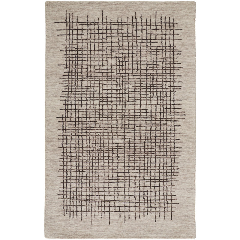 Tapis en laine / coton touffeté à la main Joetta, Rectangle de 5 pi x 8 pi