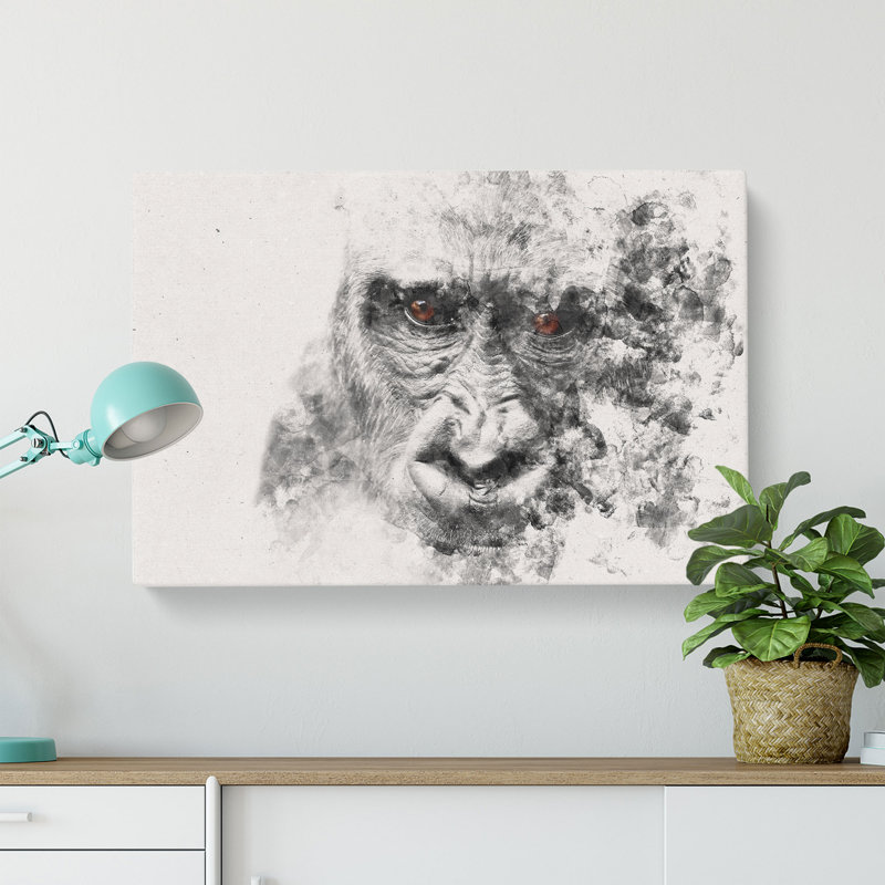 Gorilla With Brown Eyes - Wrapped Canvas Print, 50cm H x 76cm W x 3cm D
