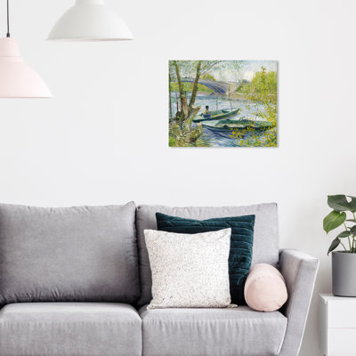 Pêche au printemps par Vincent Van Gogh - peinture sur toile encadrée
