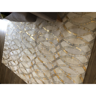 Mckinney Geometric Cowhide Hand Woven Area Rug