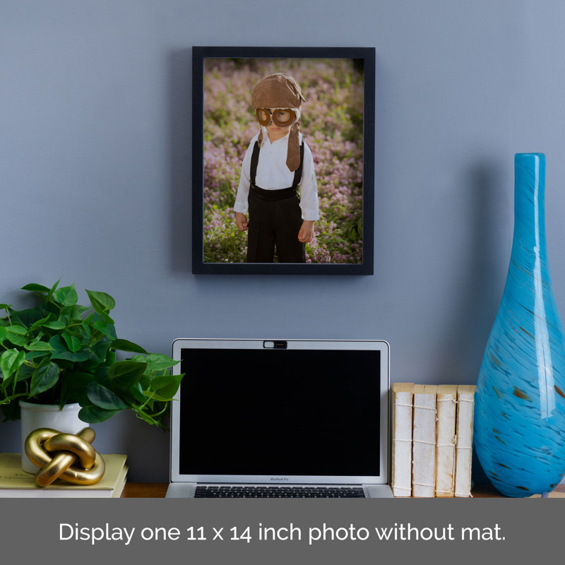 Mikasa 12x15 Inch Walnut MDF Matted Picture Frame for 8x10 Inch Photo, Black, 4" W x 6" H