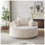 Chaise pivotante en velours côtelé moderne de 55 po, canapé-lit rond moelleux avec base pivotante à 360 °, siège simple moelleux pour le salon et la chambre à coucher-1703020585