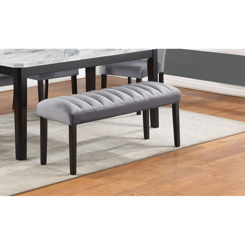 1pc gris noir banc salle à manger tissu de velours tissu d'ameublement de salle à manger meubles en bois