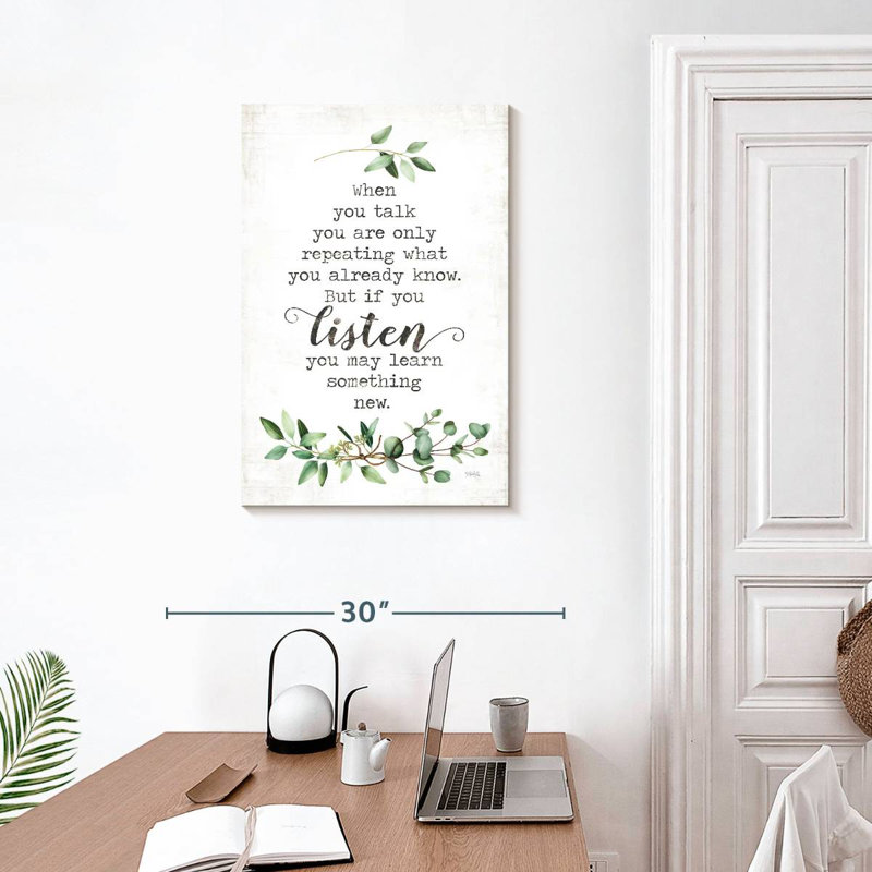 Écoute et apprend, H 30 po x l 20 po