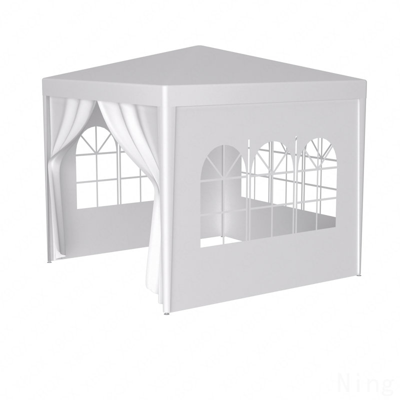 Pavillon de jardin 10 x 10 pi, pour une utilisation festive avec parois latérales amovibles, Blanc