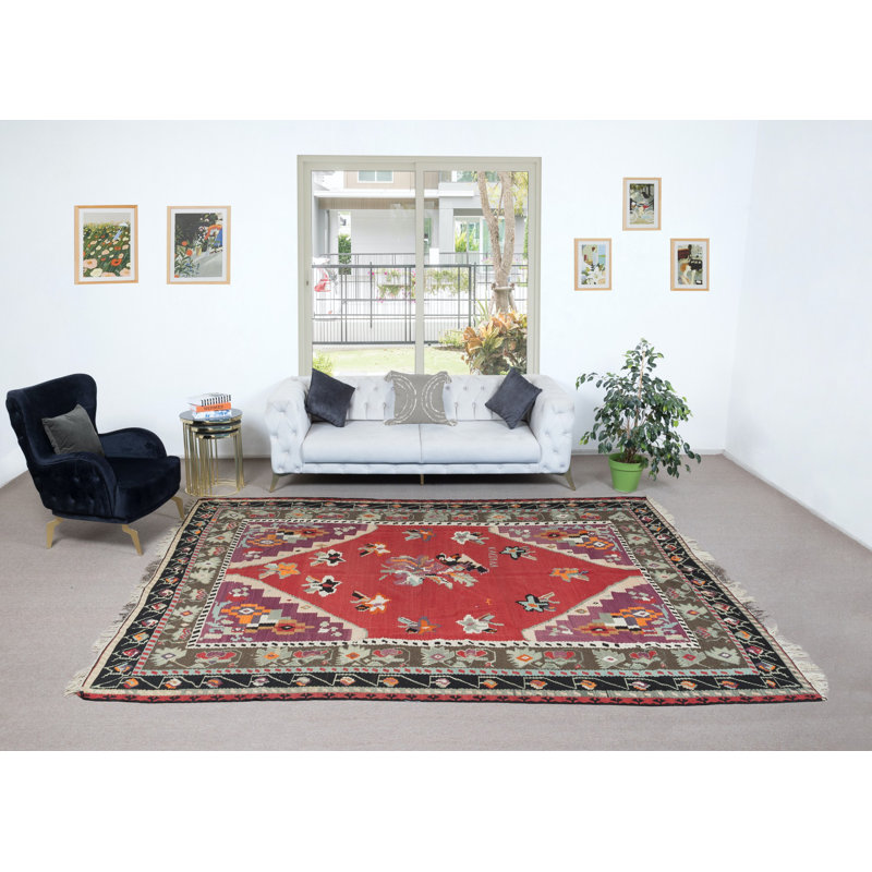 Tapis tissé à plat 8,3 x 10,8 pi Kilim Bosnian Vintage, 100% laine