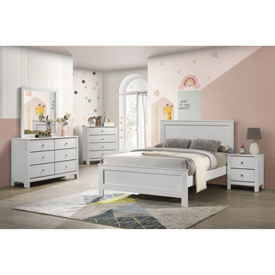 Picket House Furnishings Santino Full Panel 5PC Bedroom Set In White