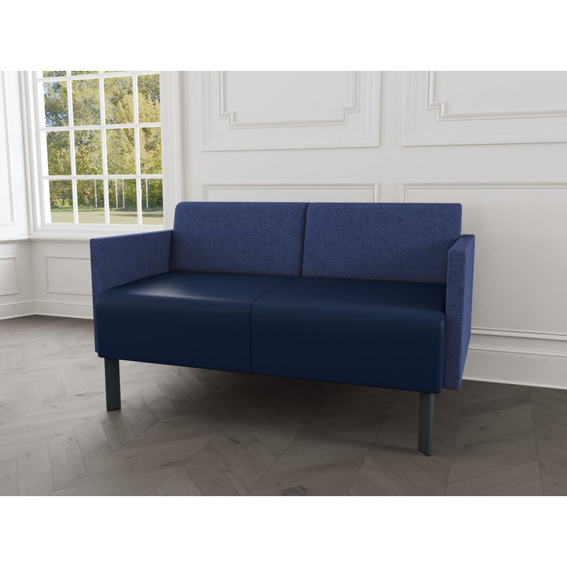 Causeuse de réception Luxe Lounge, Acier gris anthracite, Archétype amiral \/ encre de Modène