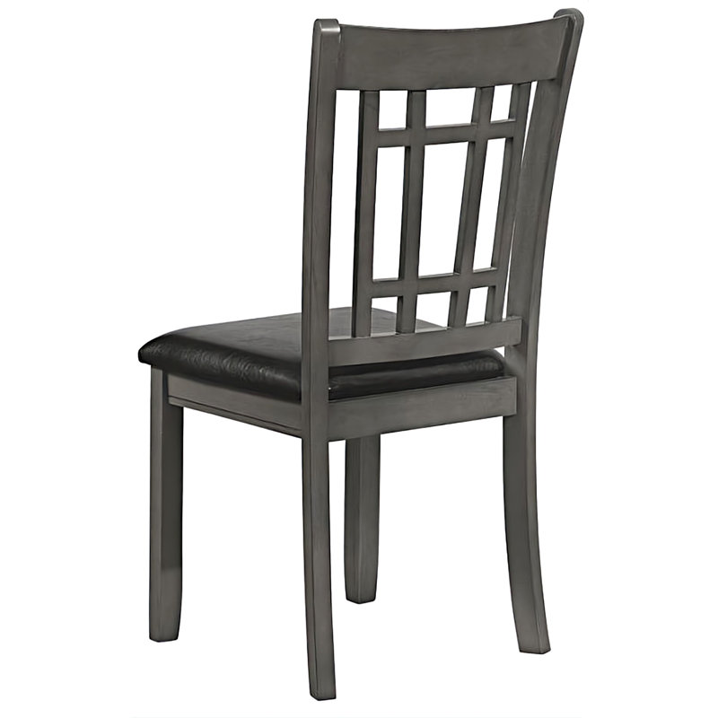 19.25'' H Faux Leather Upholstered Side Chair, Medium Gray