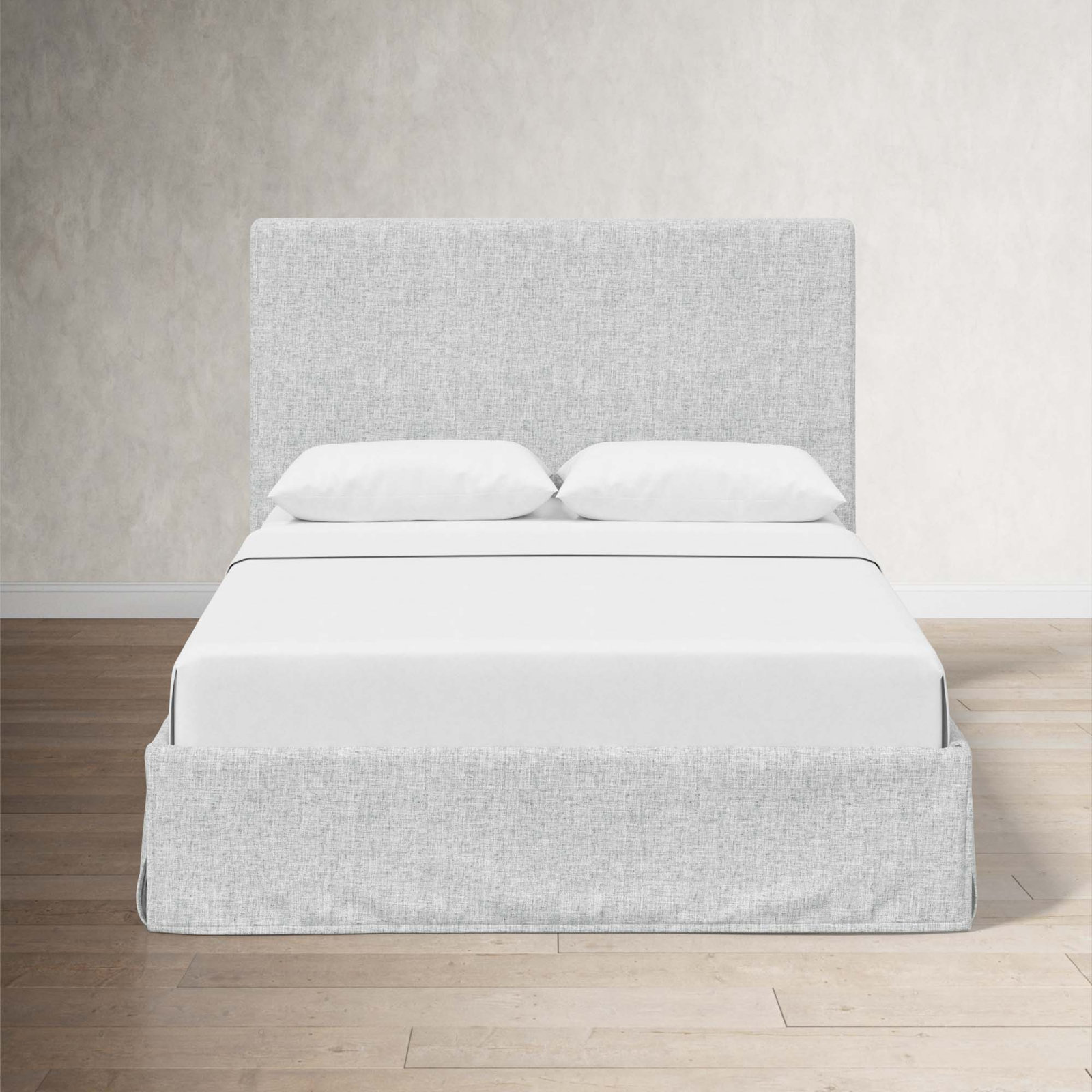 Verona Upholstered Slipcover Bed, Zuma Pumice Textured Linen, King