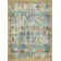 Tapis bleu sarcelle abstrait Ector