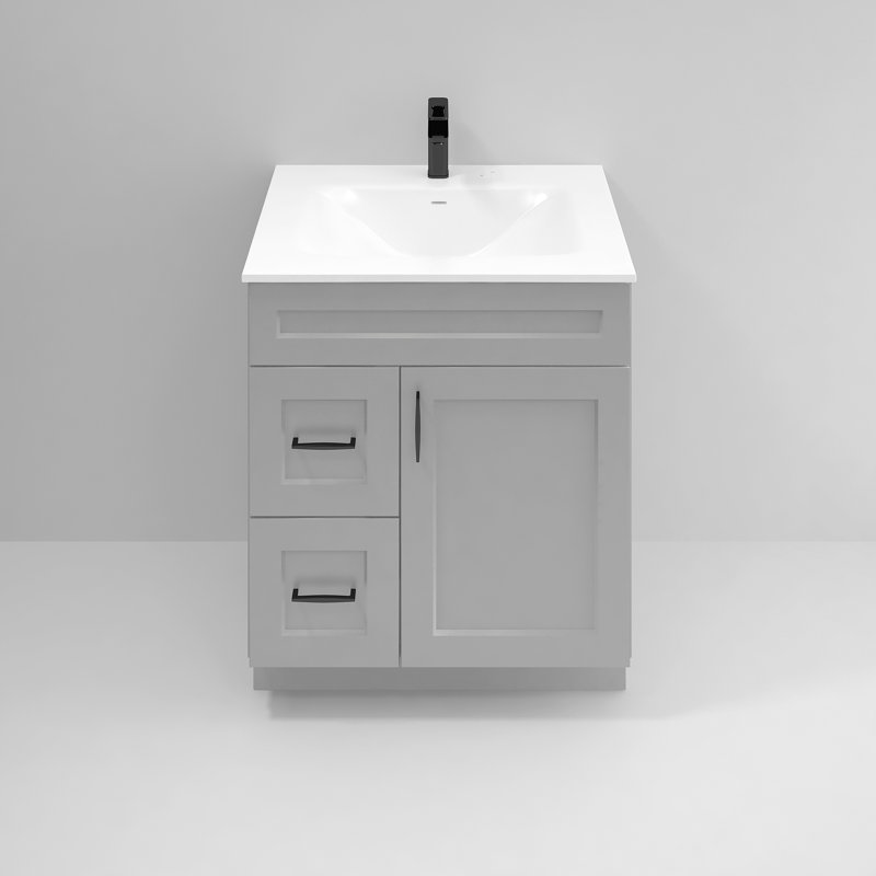 Light Gray Shaker 30" Bathroom Vanity with Drawers