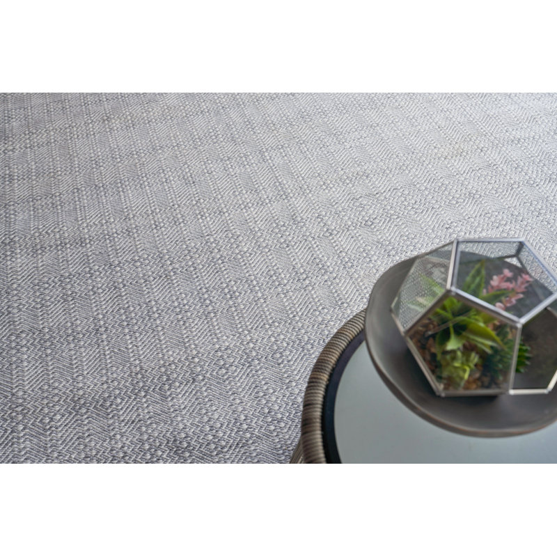 Echo Geometric Area Rug in Ivory, Rectangle 9' x 12'