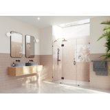 Stellar 74 in. x 78 in. Fully Frameless 3 Panel Inline Hinge Shower Door
