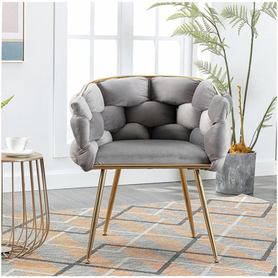 Fauteuil de luxe à la fois minimaliste et moderne avec canapé-lit pour la chambre à coucher et chaise de maquillage pour la famille - gris