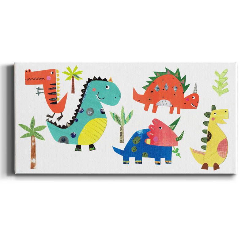 Dino Party - Impression sur toile tendue, H 16 po x l 8 po x P 1 po