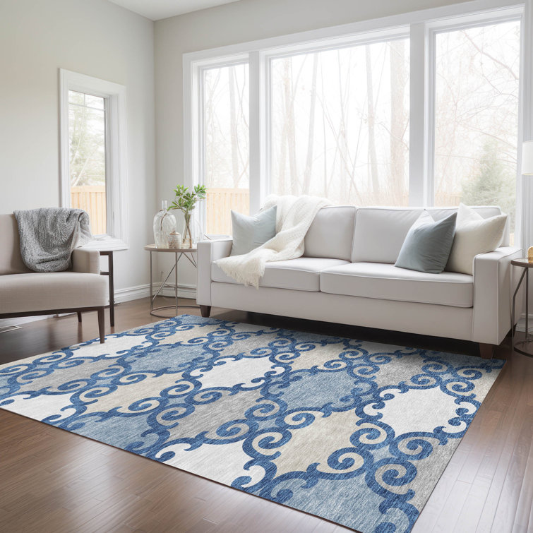 Malek Indoor/Outdoor Area Rug with Non-Slip Backing