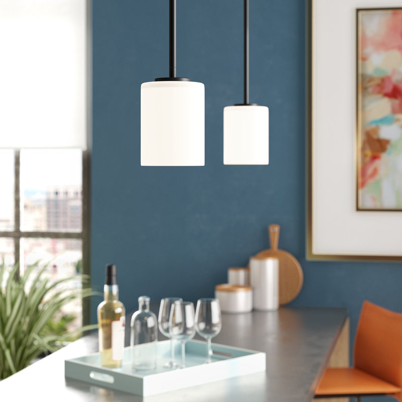 Luminaire suspendu cylindrique à 1 lumière Sarsfield, Noir