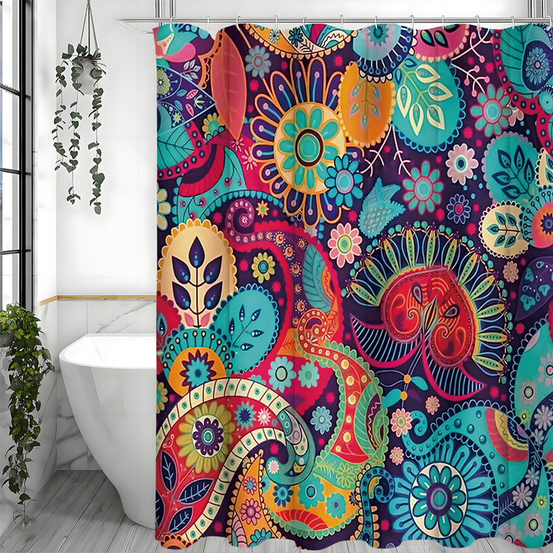 Rideaux de douche avec crochets inclus