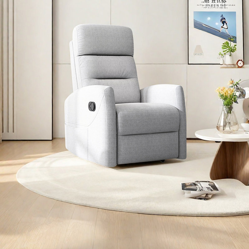Ergonomic sponge comfortable recliner, Light Gray Linen Blend