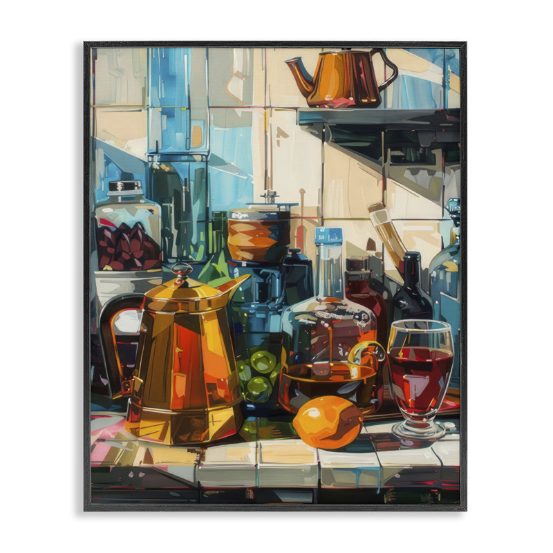  Art de giclée de comptoir de cuisine par LSR Design Studio, H 20 po x l 16 po, Giclée encadrée noir minuit