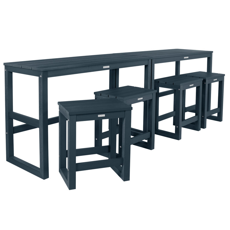 Ausbon 4 - Person Patio Dining Set with Rectangular Table, Federal Blue
