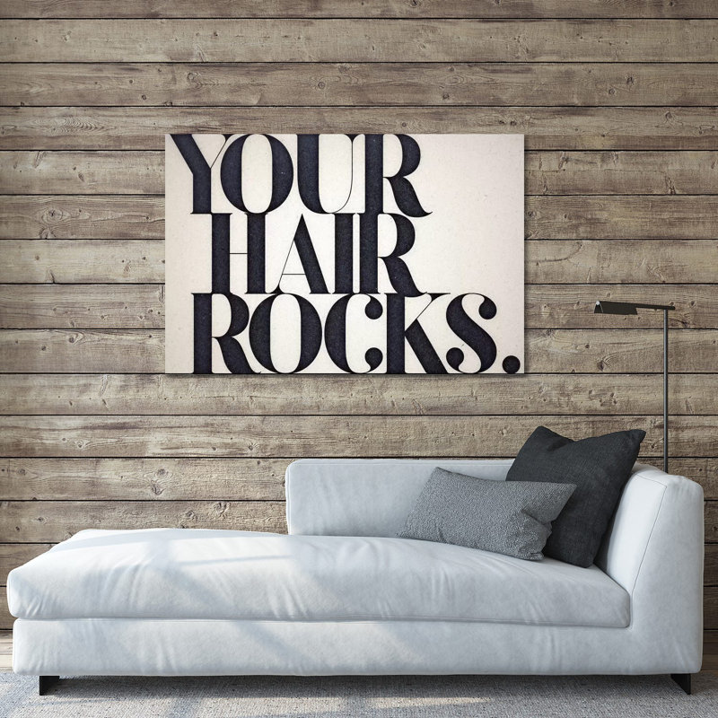 «Your Hair Rocks», impression sur verre acrylique, H 24 po x l 32 po x P 0,25 po