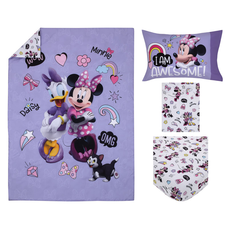 NoJo Disney Minnie Mouse I am Awesome 4 Piece Toddler Bed Set