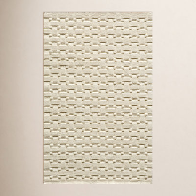 Tapis ivoire en laine touffeté à la main Carissa