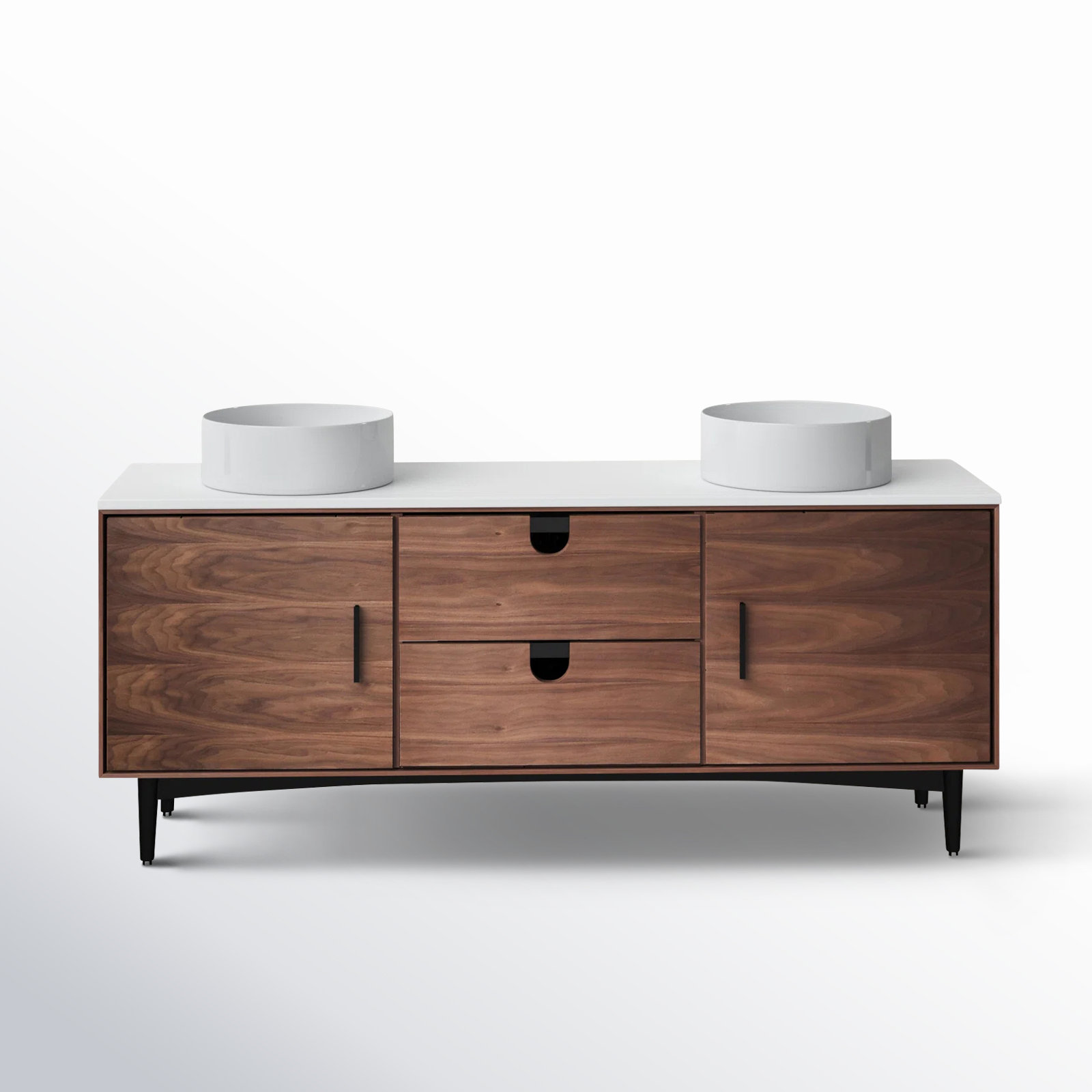 AllModern Antonina 72'' Natural Veneer Plywood Double Bathroom Vanity with Quartz Top & Reviews | AllModern